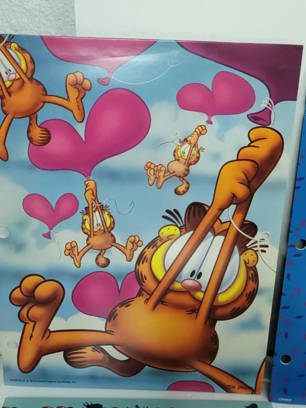 Lot of 6 Vintage Garfield Jim Davis School Folder Mead Paws Rap Master Invasion